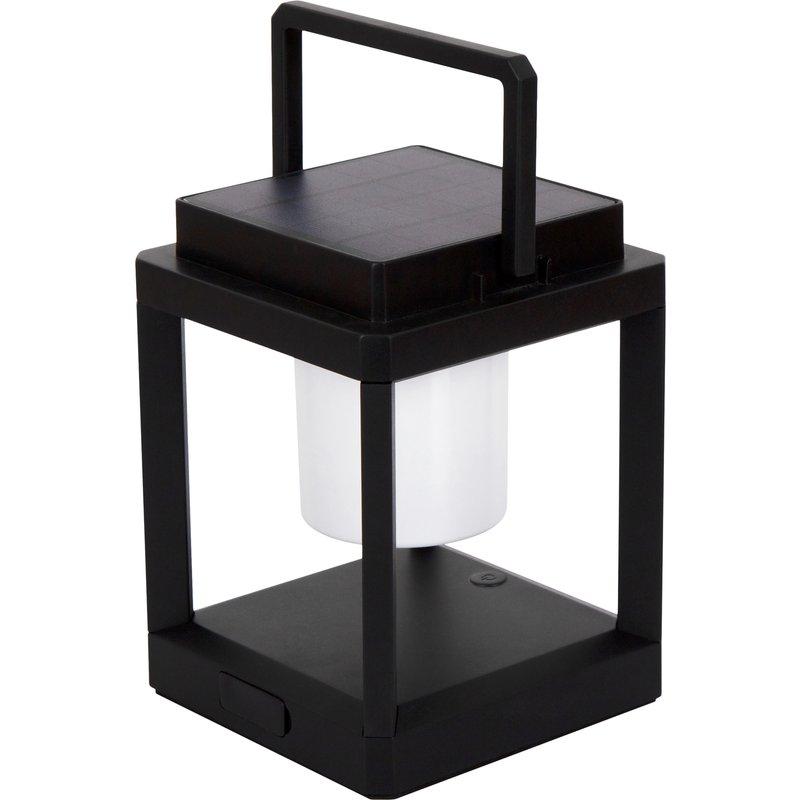Lâmpada solar usb preta 400lm 5000k ip44 6h