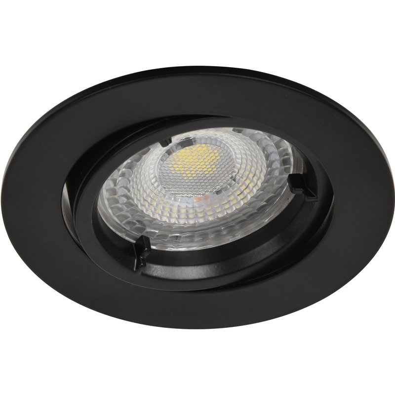 Pack 3 downlights embutidos led pretos orientáveis cooke & lewis
