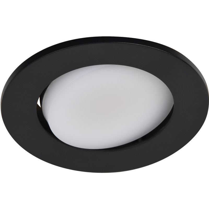 Pack 3 downlights embutidos led pretos reguláveis orientáveis cooke & lewis