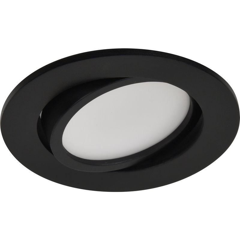 Downlight embutido led preto regulável orientável cooke & lewis