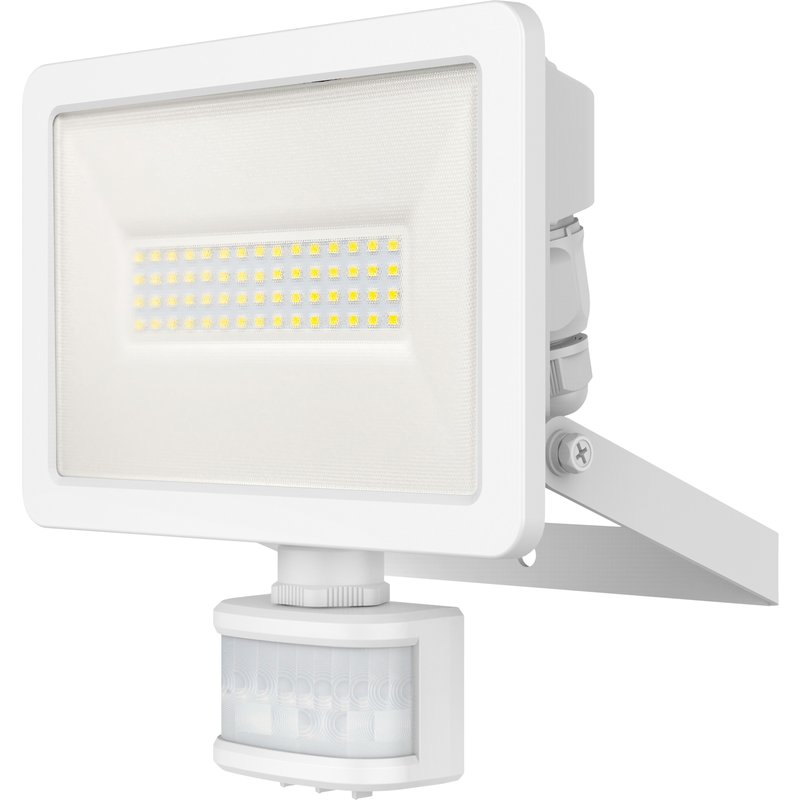 Projetor led com sensor de movimento lucano branco 30w blooma