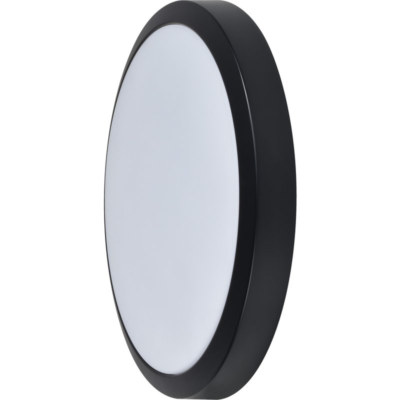Candeeiro de parede led redondo preto tril blooma