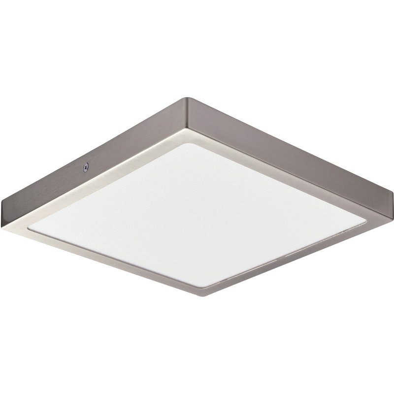 Plafon led de superfície quadrado metálico cromado 30cm cooke & lewis
