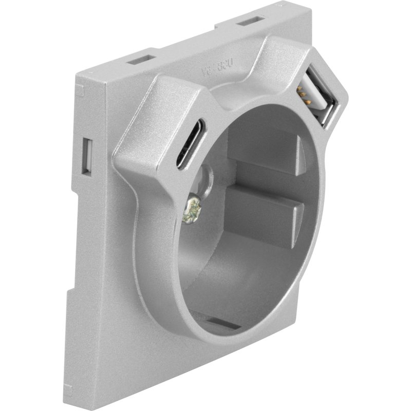 Tapa p/base schuko+usb tipo a y usb tipo c al