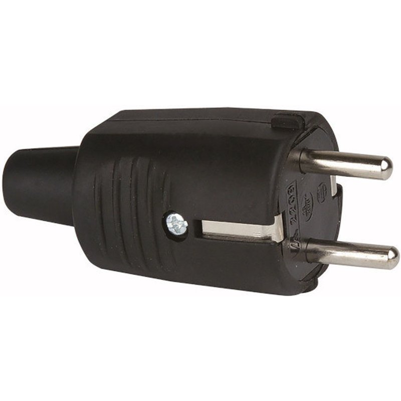 Ficha de borracha 16a 230v preta