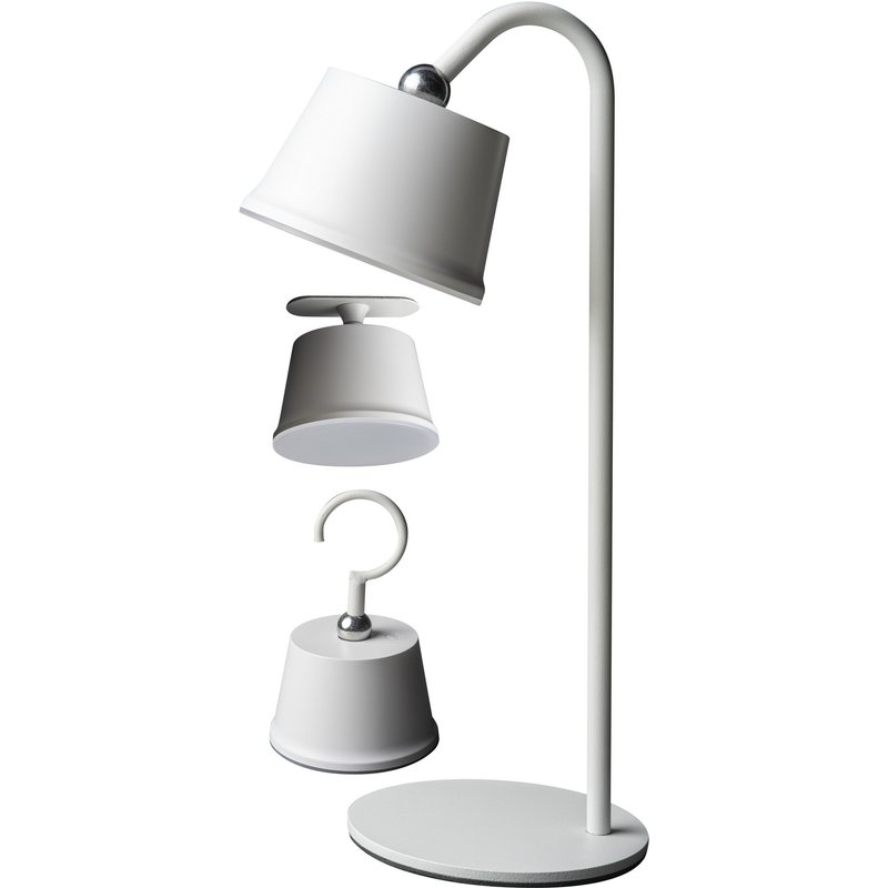 Lâmpada de mesa branca com usb