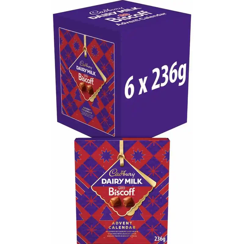 Cadbury Dairy Milk Lotus Biscoff Chocolate Chunk Advent Calendar 236g