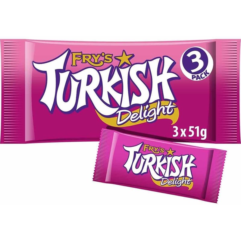 Fry's Turkish Delight Chocolate Bar 51g (Pack of 3)