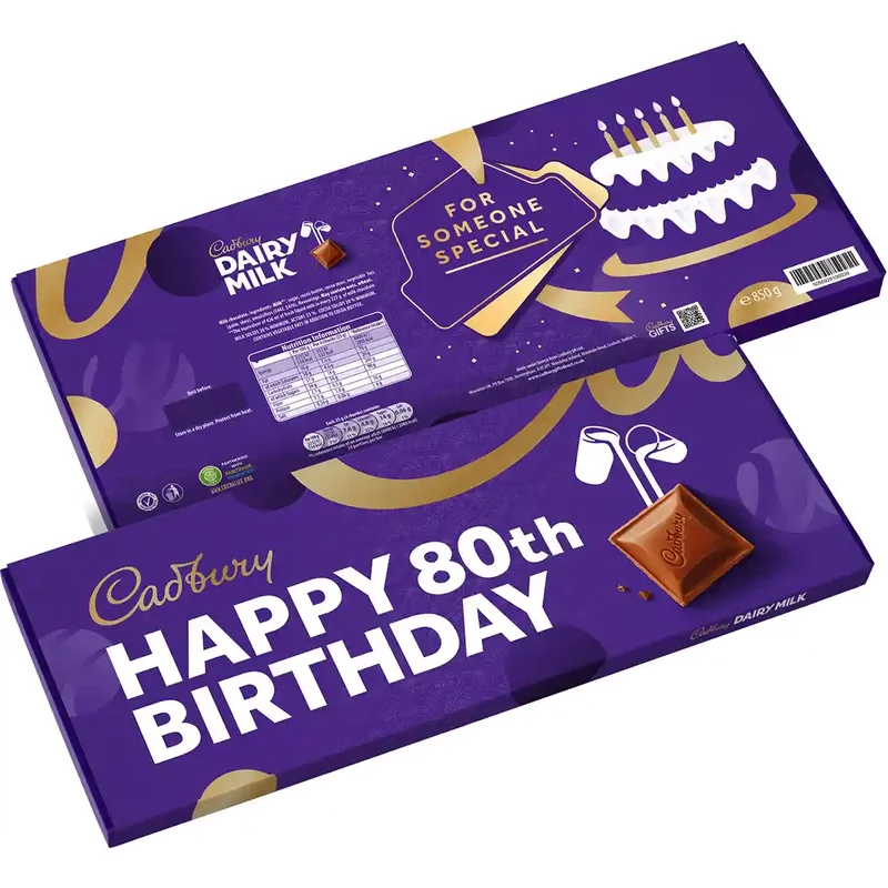 Cadbury Dairy Milk Happy 80th Birthday XL Chocolate Bar 850g