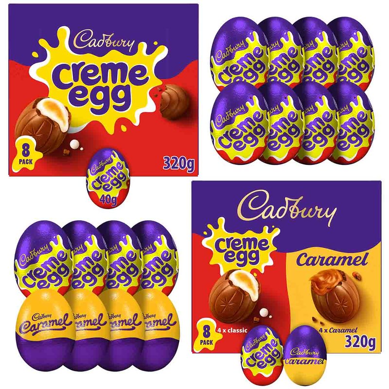 Cadbury Creme Egg & Caramel 16 Eggs Box (Bundle of 2)