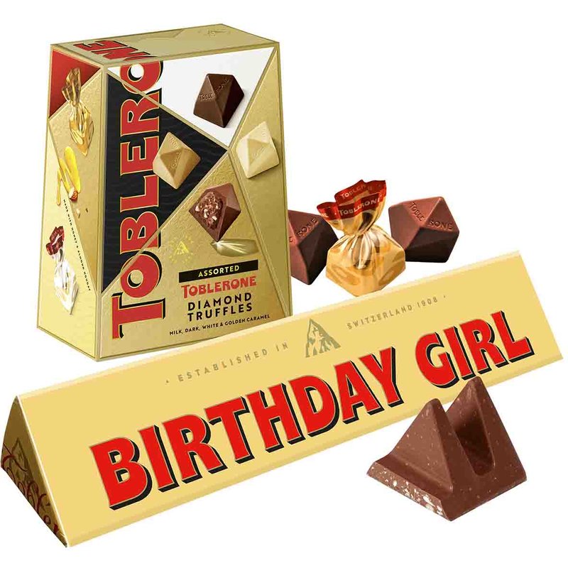 Birthday Girl Toblerone Bar & Truffles Chocolate Bundle