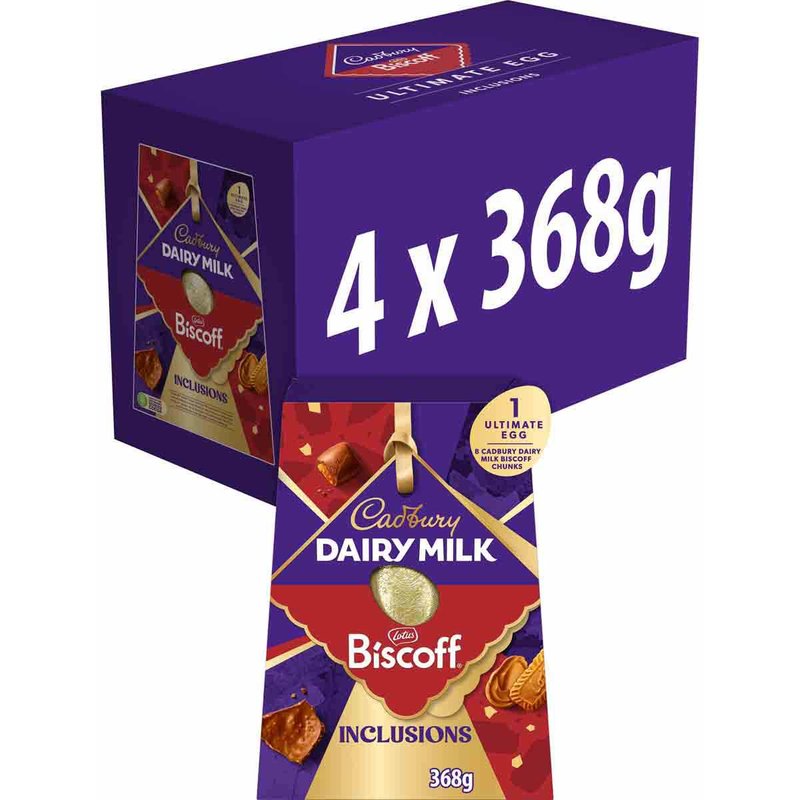 Cadbury Dairy Milk Lotus Biscoff Easter Egg XXL 368g (Box of 4)