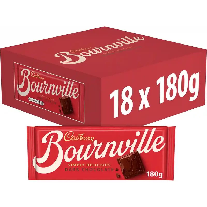 Cadbury Bournville Dark Chocolate 180g (Box of 18)