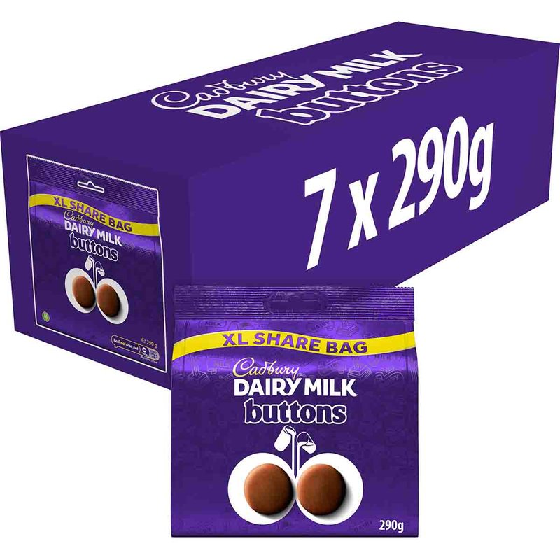 Dairy Milk Buttons XL Chocolate Share Bag 290g (Box of 7)