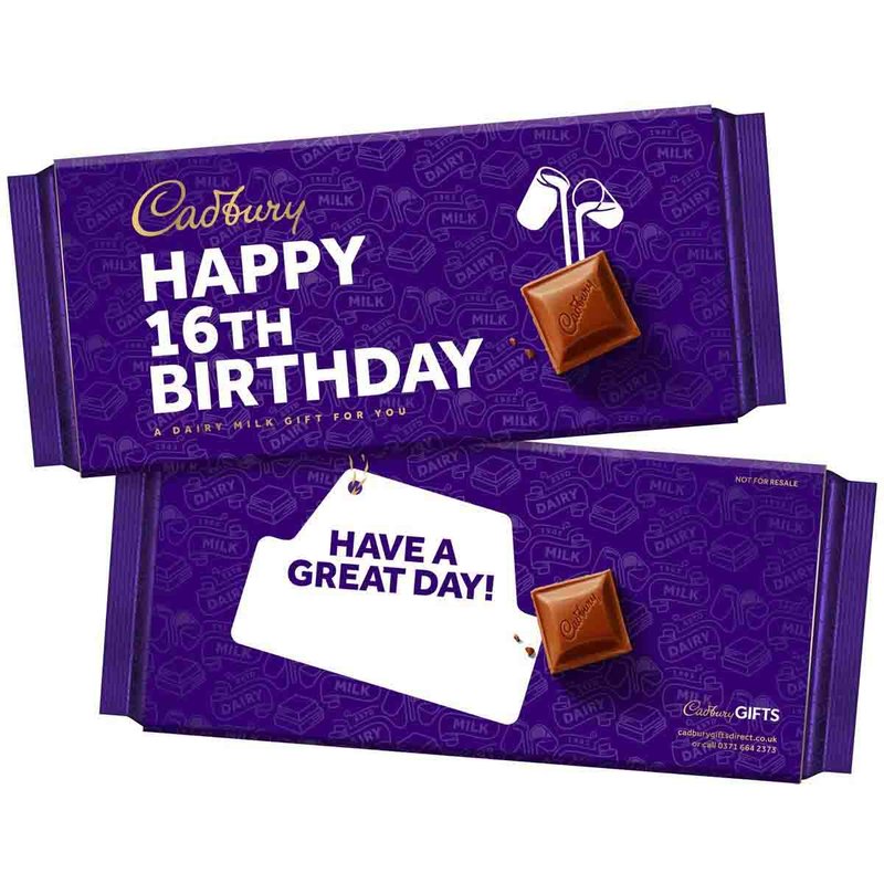 Cadbury Happy 16th Birthday Dairy Milk Chocolate Bar 180g