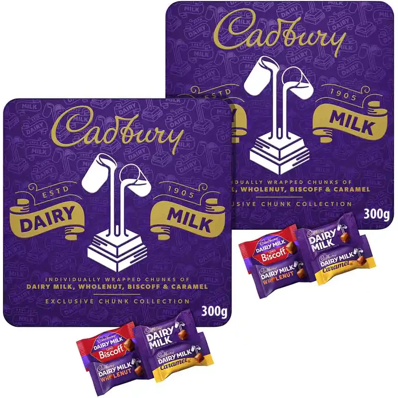 Cadbury Dairy Milk Chunk Collection Gift Tins 300g (Bundle of 2)