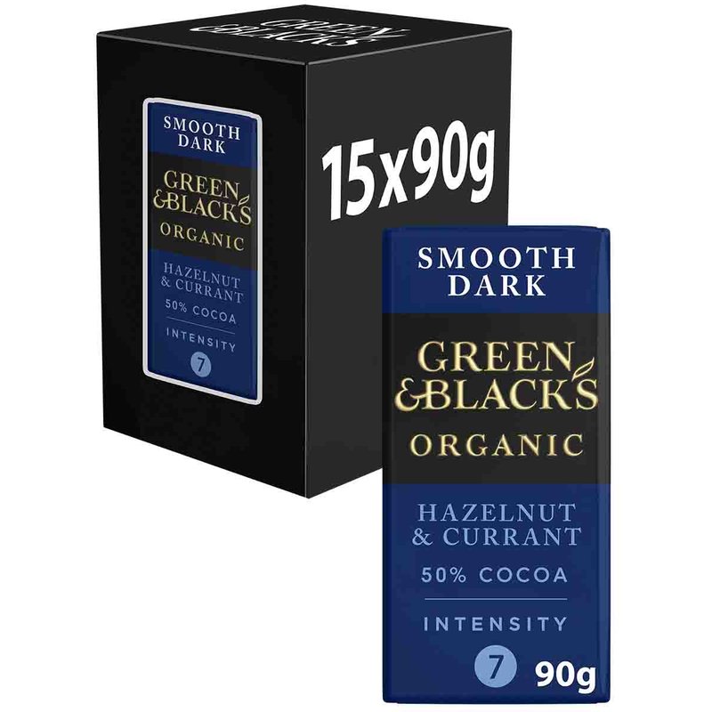 Green & Black's Organic Hazelnut & Currant 90g Dark Chocolate Bar