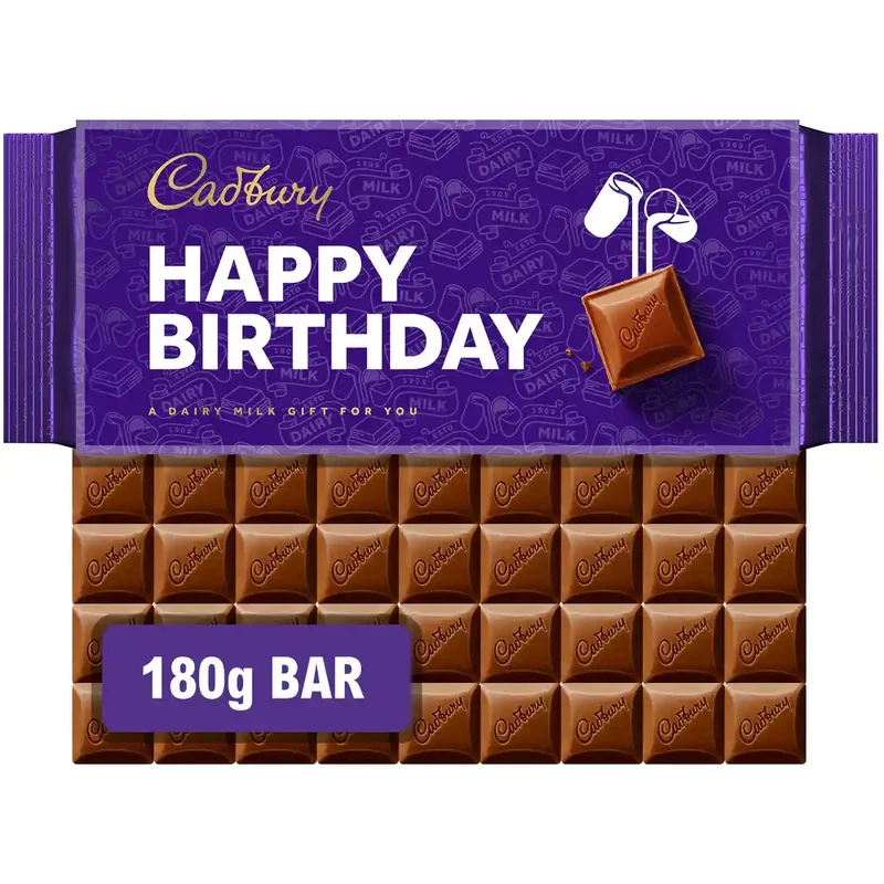 Cadbury Happy Birthday Dairy Milk Chocolate Bar 180g
