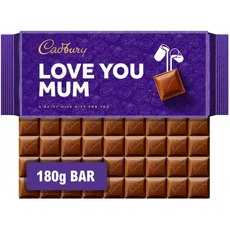 Cadbury Love You Mum Dairy Milk Chocolate Bar 180g
