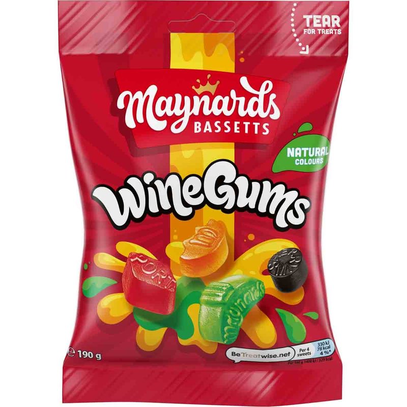 Maynards Bassetts Wine Gums 130g (Box of 10)