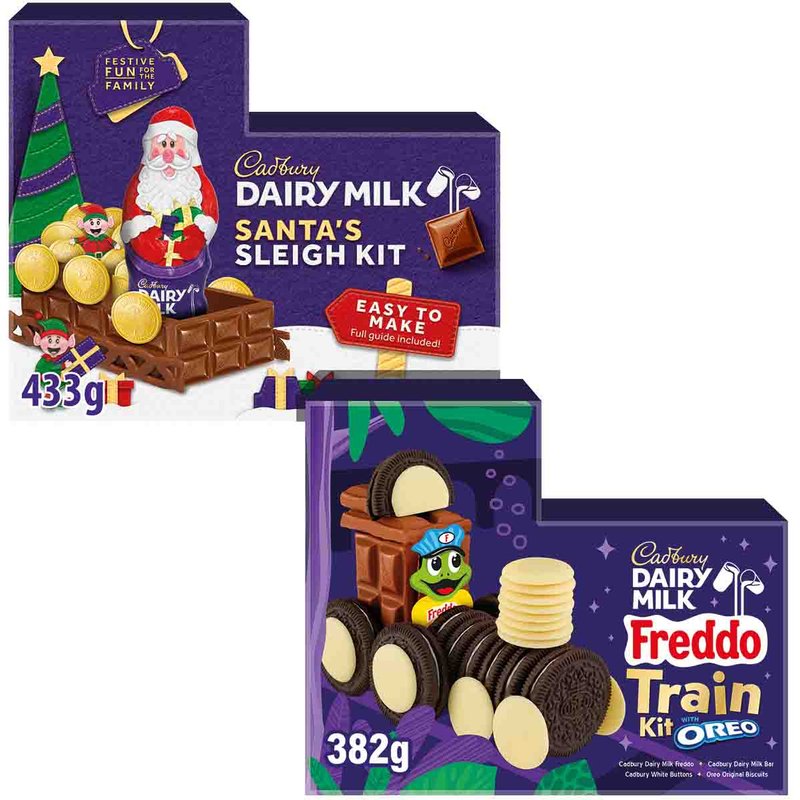 Cadbury Freddo Dairy Milk Chocolate Train & Sleigh Kits (Bundle of 2)