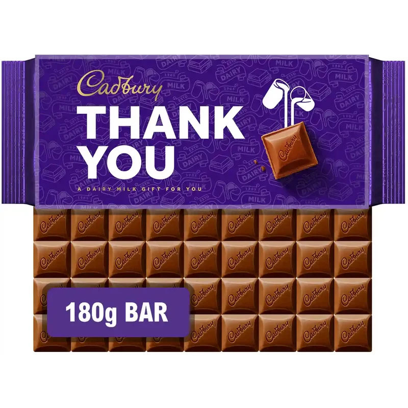 Cadbury Thank You Dairy Milk Chocolate Bar 180g