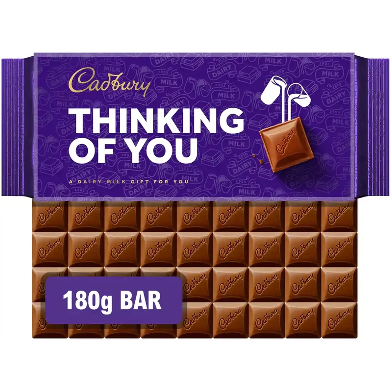Cadbury Thinking Of You Dairy Milk Chocolate Bar 180g