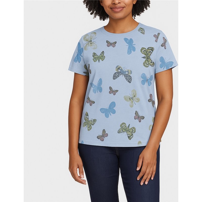 Eddie Bauer Womems Myriad Crew SS Print Tee