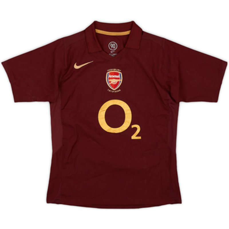 2005-06 Arsenal home shirt in redcurrant, the final season at Highbury