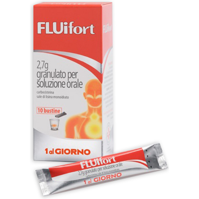 Fluifort granulato 2,7g per tosse grassa mucolitico fluidificante 10 bustine