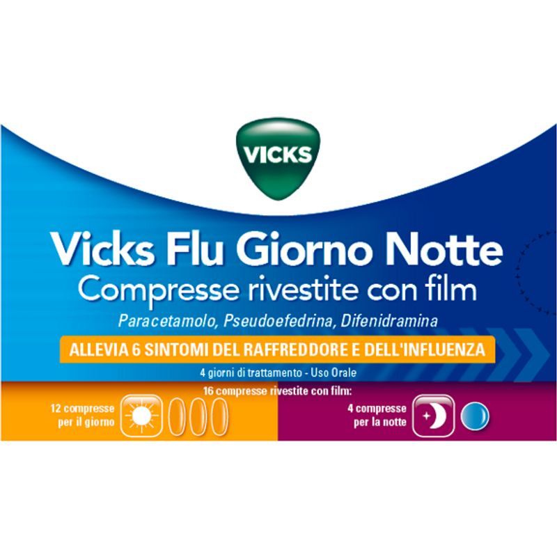 Vicks flu giorno notte*12 piu 4cpr