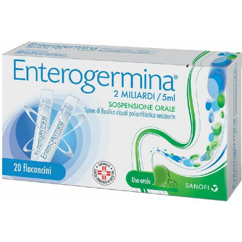Enterogermina 2 miliardi/5 ml fermenti lattici per diarrea 20 flaconcini