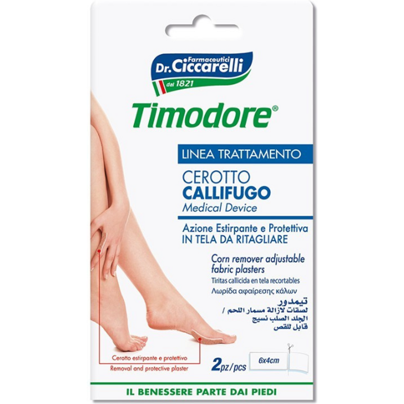 Timodore cerotto callifugo ad azione estirpante e protettiva in tela da ritagliare 2 pezzi