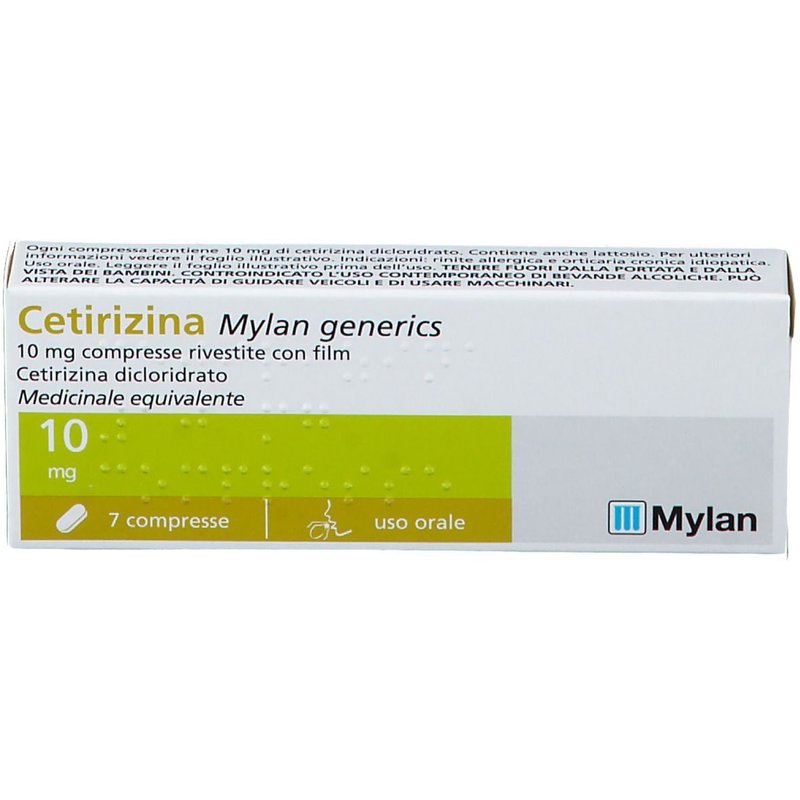 Cetirizina antistaminico 10 mg 7 compresse rivestite
