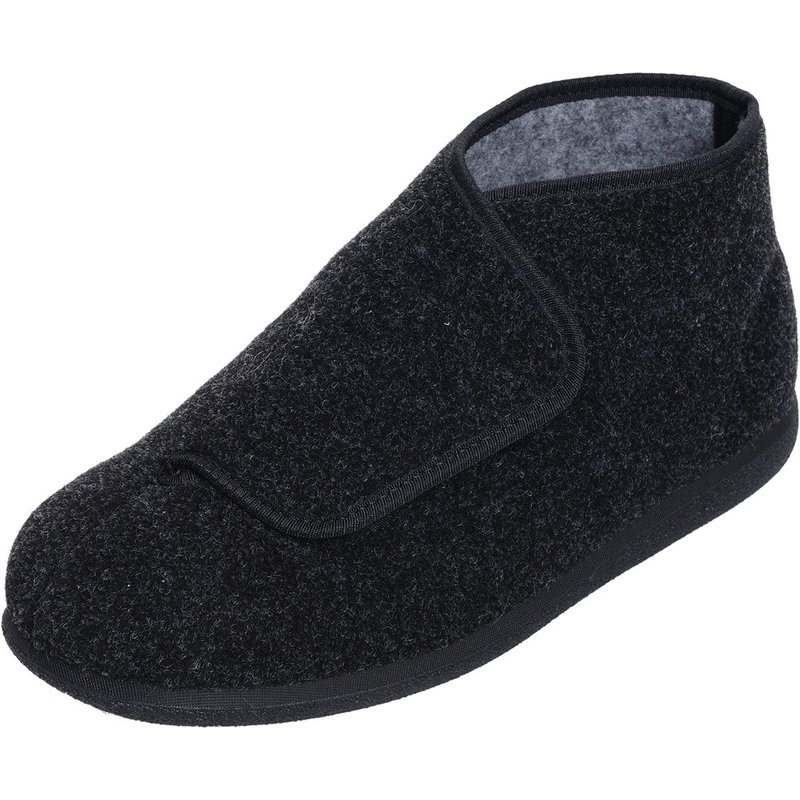 Cosyfeet Robbie Single Slipper Charcoal - Left Foot Men's Extra Wide for Swollen Feet