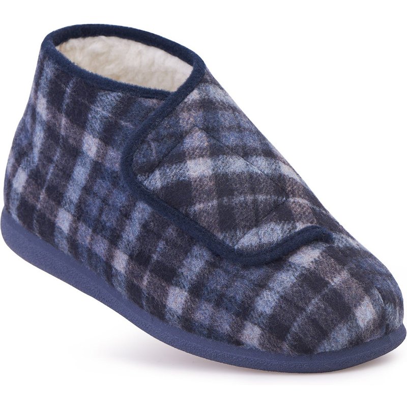 Cosyfeet Robbie Warm‑lined Men's Extra Wide Slippers for Swollen Feet