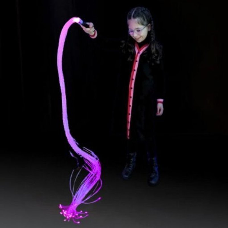 Fibre Optic Wand Whip with 30 x 1.5M Clear Tails - USB Rechargeable (SFOWT)