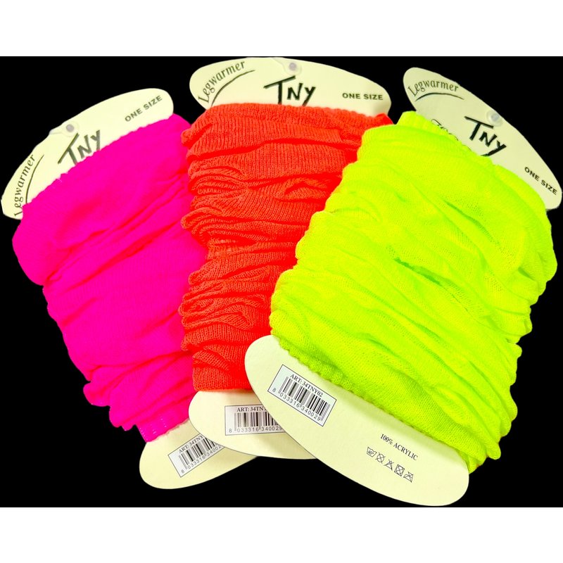 3PK Mixed Colour UV Neon Legwarmers