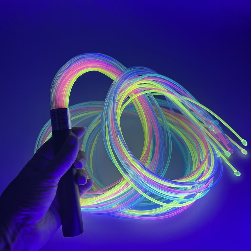 Fibre Optic Wand Whip with 1.5M UV Tails - USB Rechargeable (SFOWCOL)