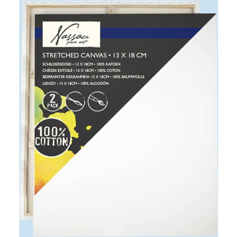 Canvas Nassau fine art 13x18cm 100% katoen 2 stuks