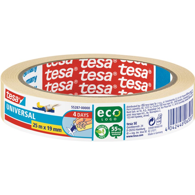 Afplaktape tesa® Economy 25mx19mm geel