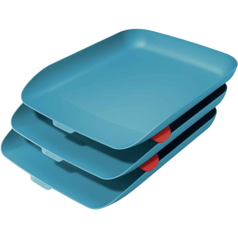 Brievenbak Leitz Cosy set van 3 A4 sereen blauw