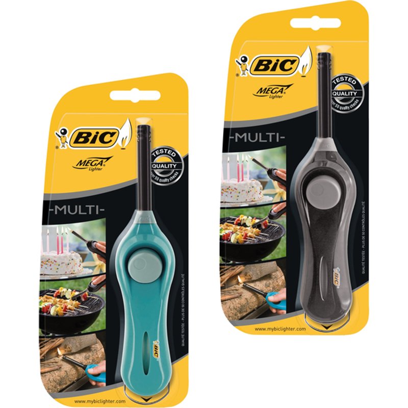Aansteker Bic megalighter U140 multi assorti blister à 1 stuk