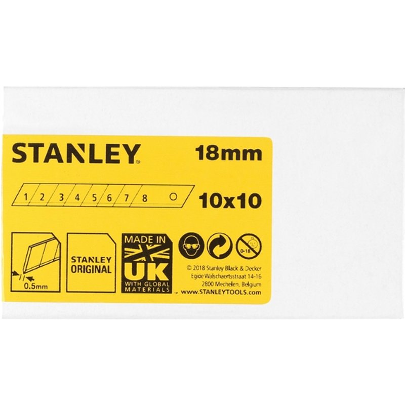 Afbreekmesjes Stanley 18mm 10 stuks x 10