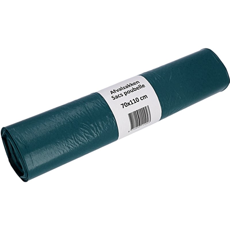 Afvalzak Cleaninq 70x110cm LDPE recycled T50 120L blauw rol à 20 stuks