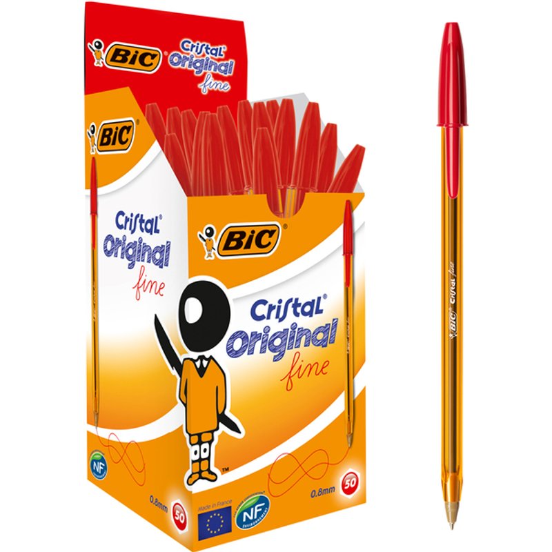 Balpen Bic Cristal fijn rood