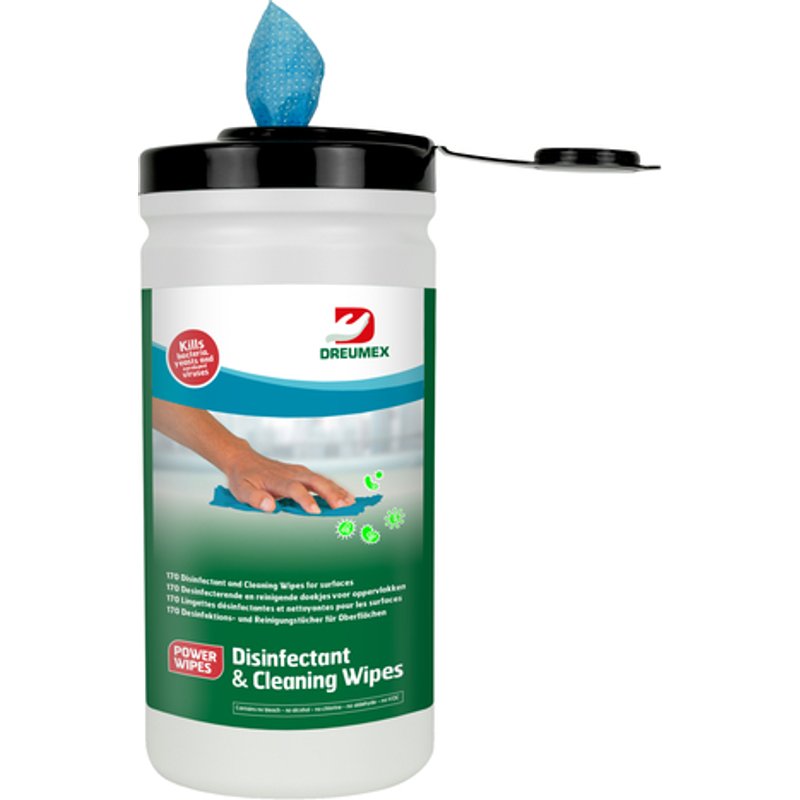 Desinfectiedoekjes Dreumex Disinfectant & Cleaning bus 170 stuks blauw