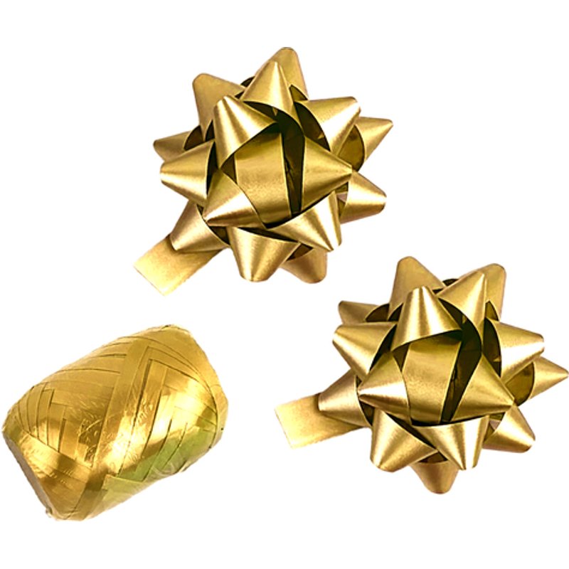 Cadeaulint Polyband en 2 rozetten goud