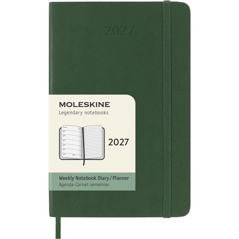Agenda 2027 Moleskine 12M Planner Weekly 7dagen/1pagina pocket sc myrtle green