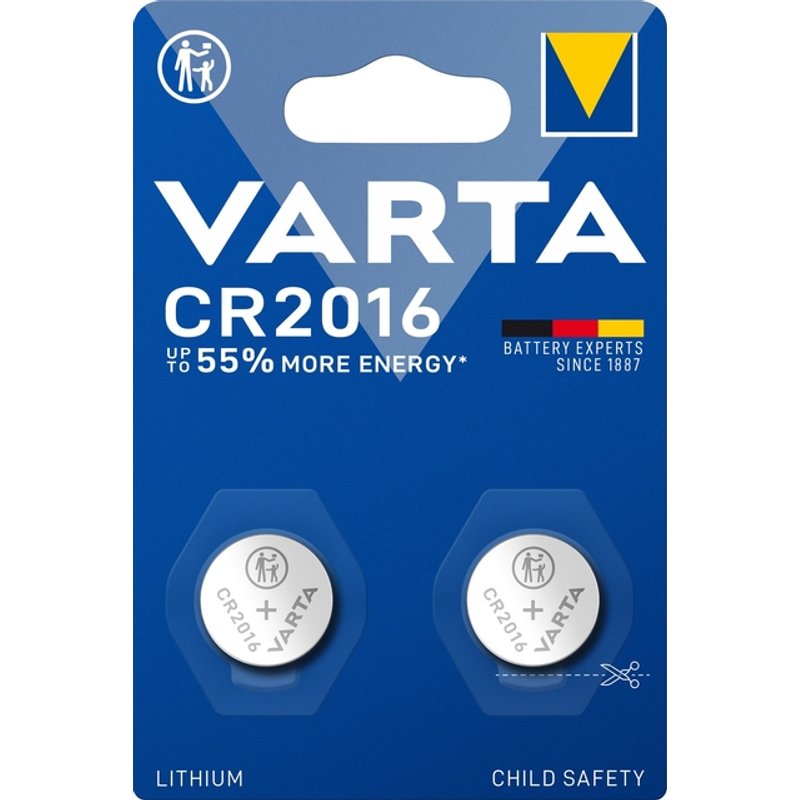 Batterij VARTA knoopcel 2x CR2016 lithium